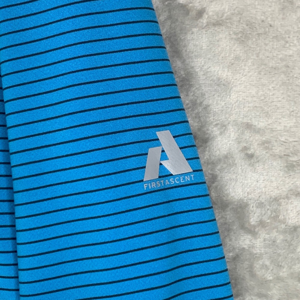 Eddie Bauer First Ascent FreeHeat Pro Blue Striped 1/4 Zip Baselayer Womens L‎ - Picture 3 of 12